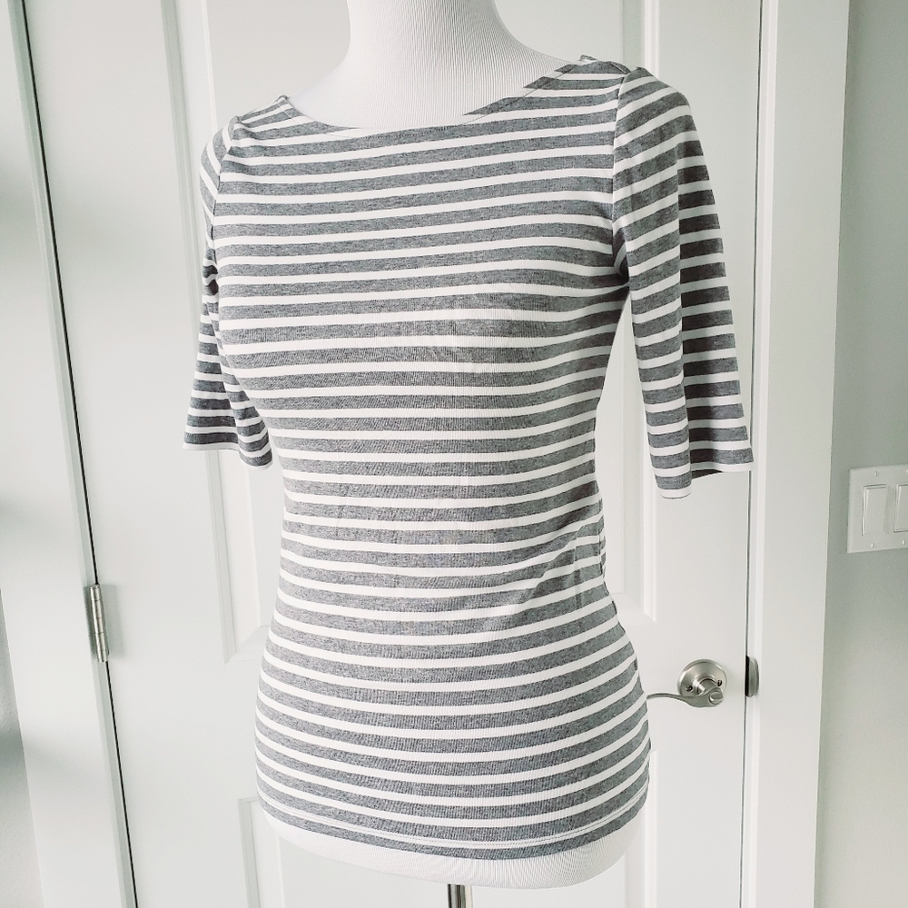 SALE! Striped Scoop Neck, Low Back Shirt